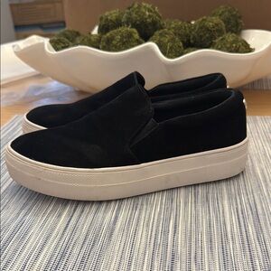 Steve Madden Gills Black Suede Platform Slip-On Women's Shoes 6.5